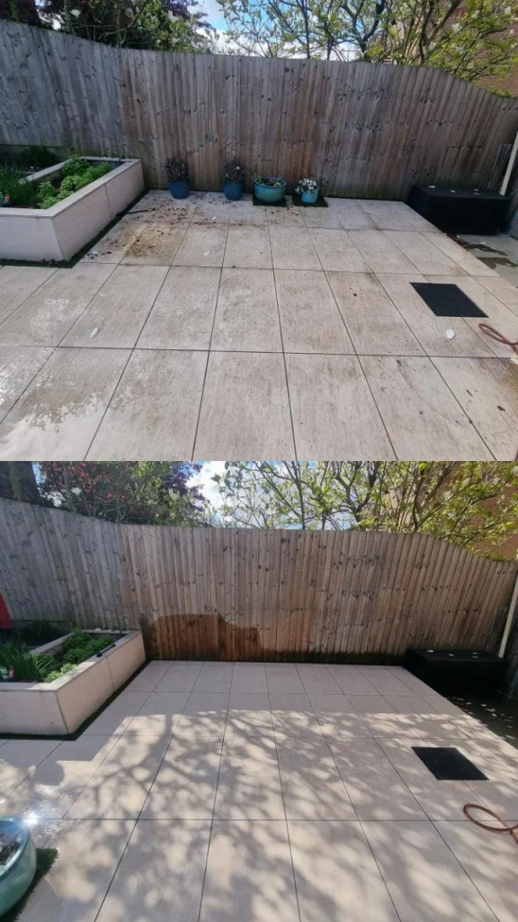Porcelain Patio Before vs After