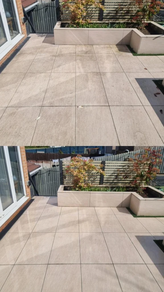 Porcelain Patio Before vs After 3